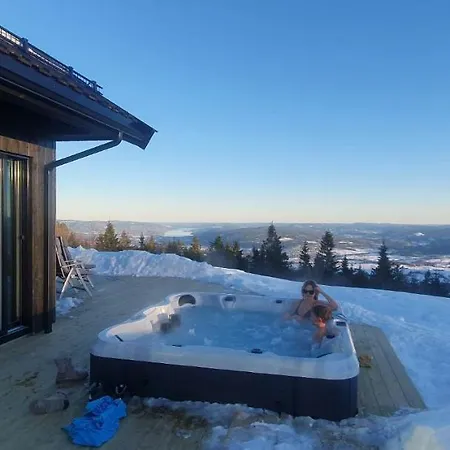 Panoramahytte Pa Med Sauna Og Jakuzzi ,luxus Peisen Hébergement de vacances Lifjell